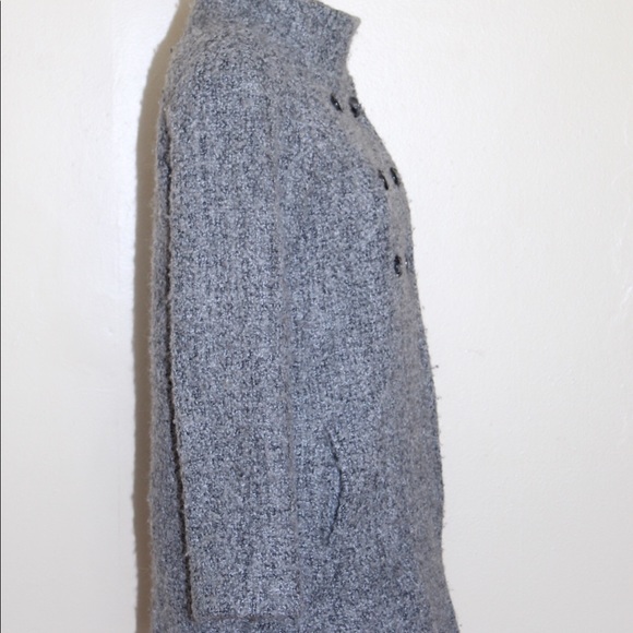 DKNY Charcoal Gray Wool Blend Boucle Double Breasted Peacoat Women’s 6 - Picture 4 of 12